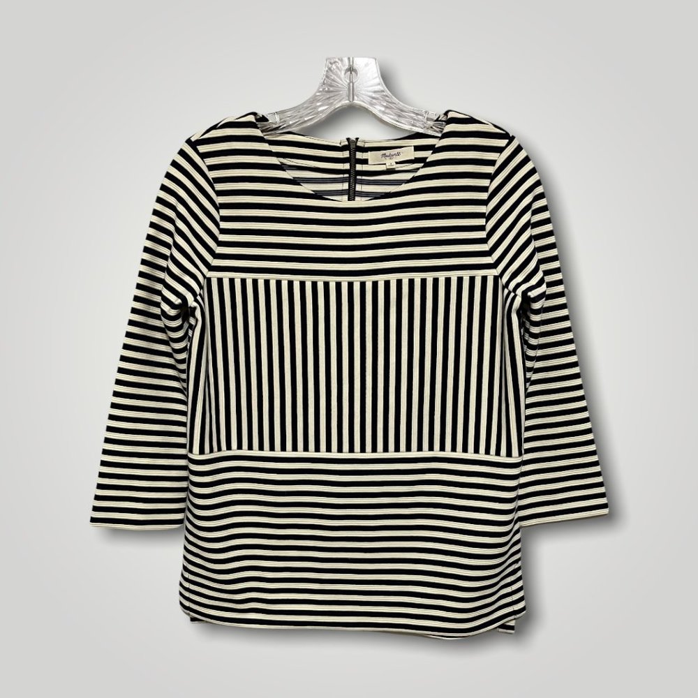 Madewell Alternating Striped Crew Neck Top